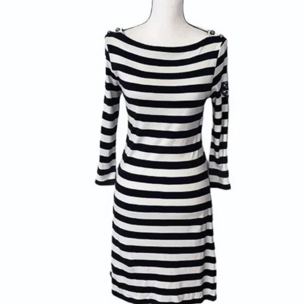 Tory Burch • Navy & White Nautical Striped Gigi T-Shirt Dress | sz M